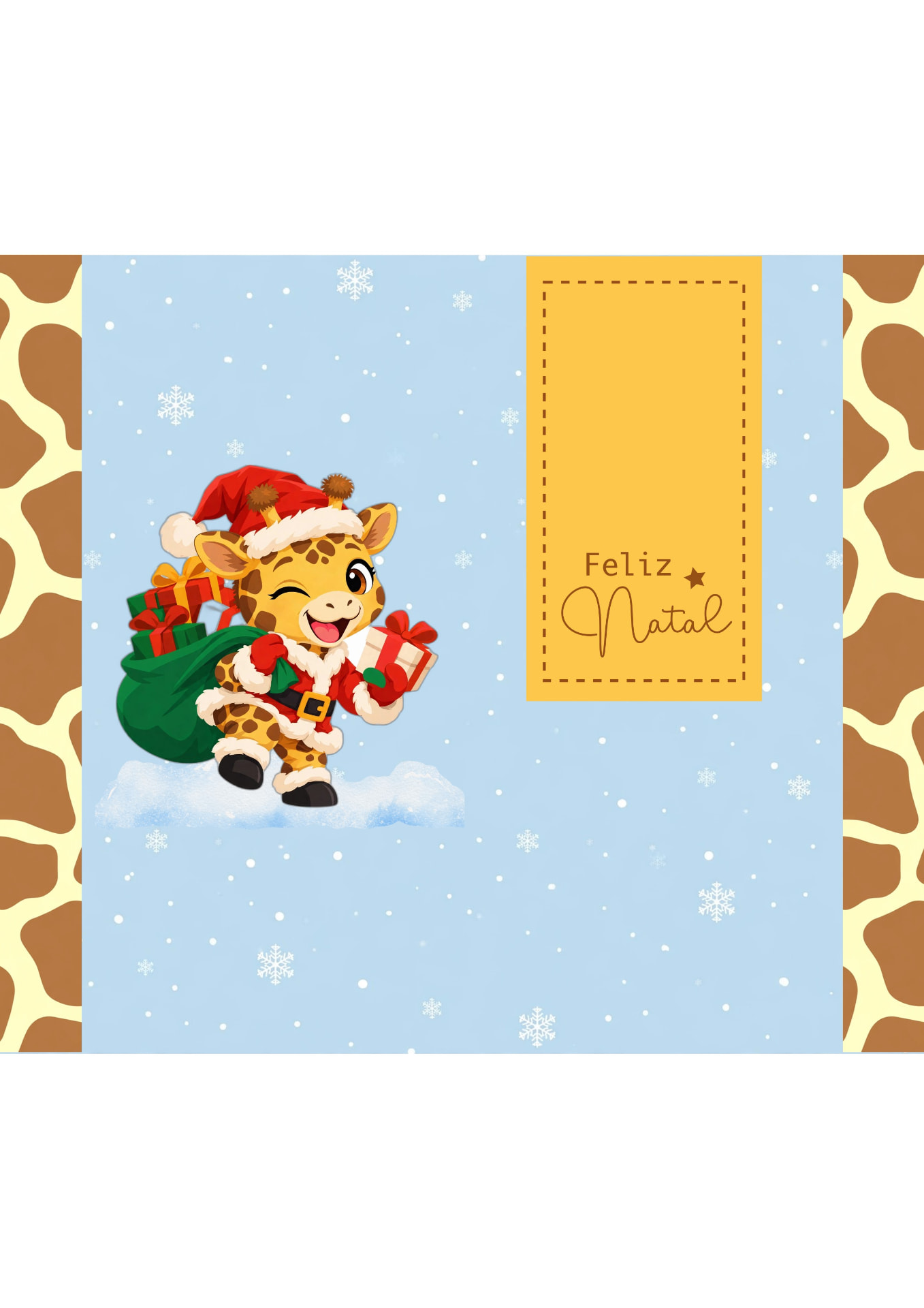 Arte de Embalagem para Barra de Chocolate 80g, Zebra Noel